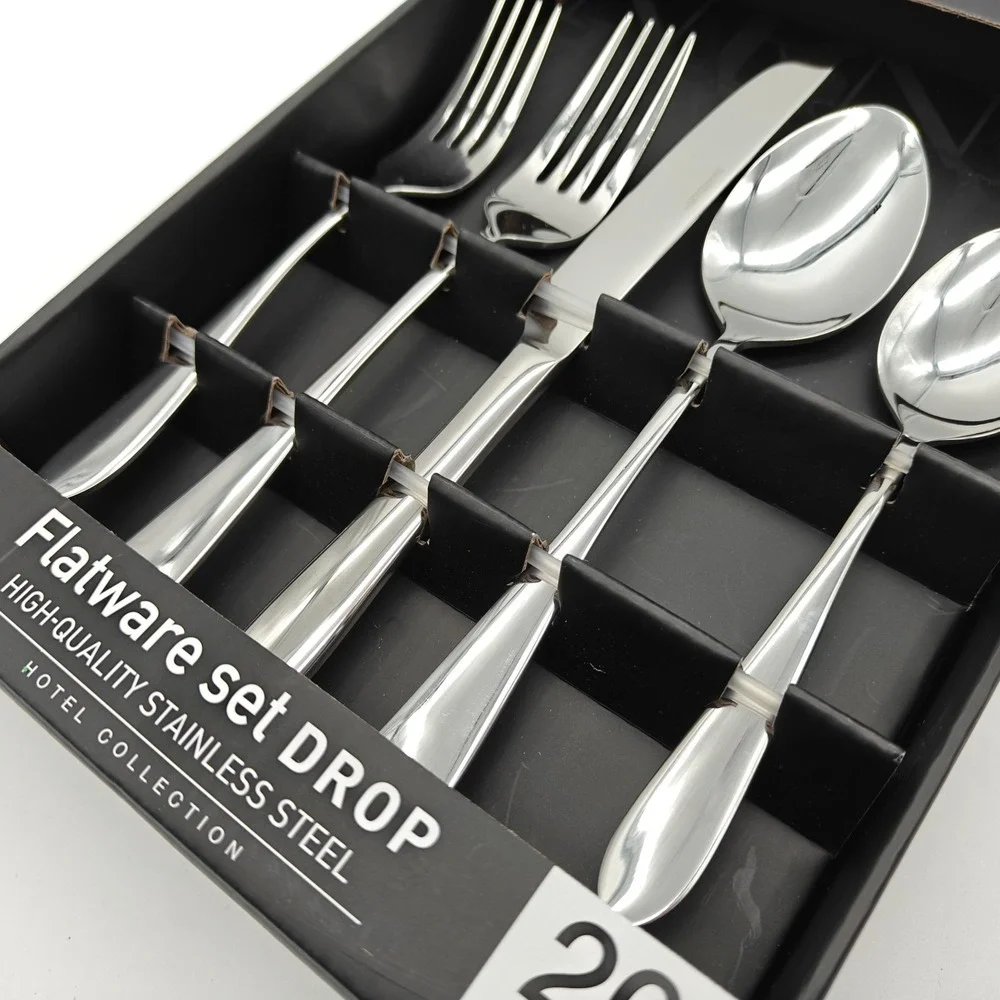 Brandani Italy Drop 20 Piece Stainless Steel Flatware Set Service for 4 NEW